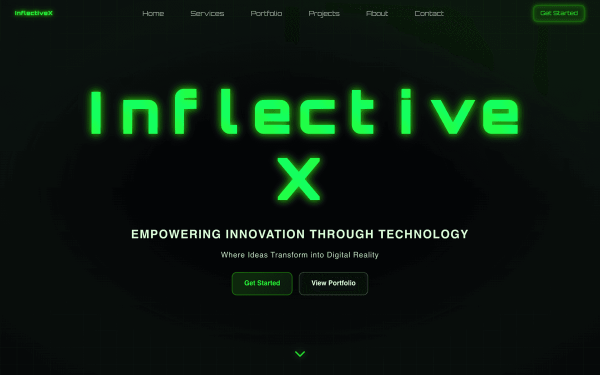 InflectiveX Landing Page screenshot